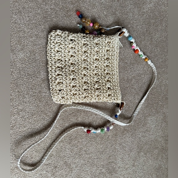 Cappelli Straworld: Strawlike Glass Beaded crossbody purse - Picture 2 of 4